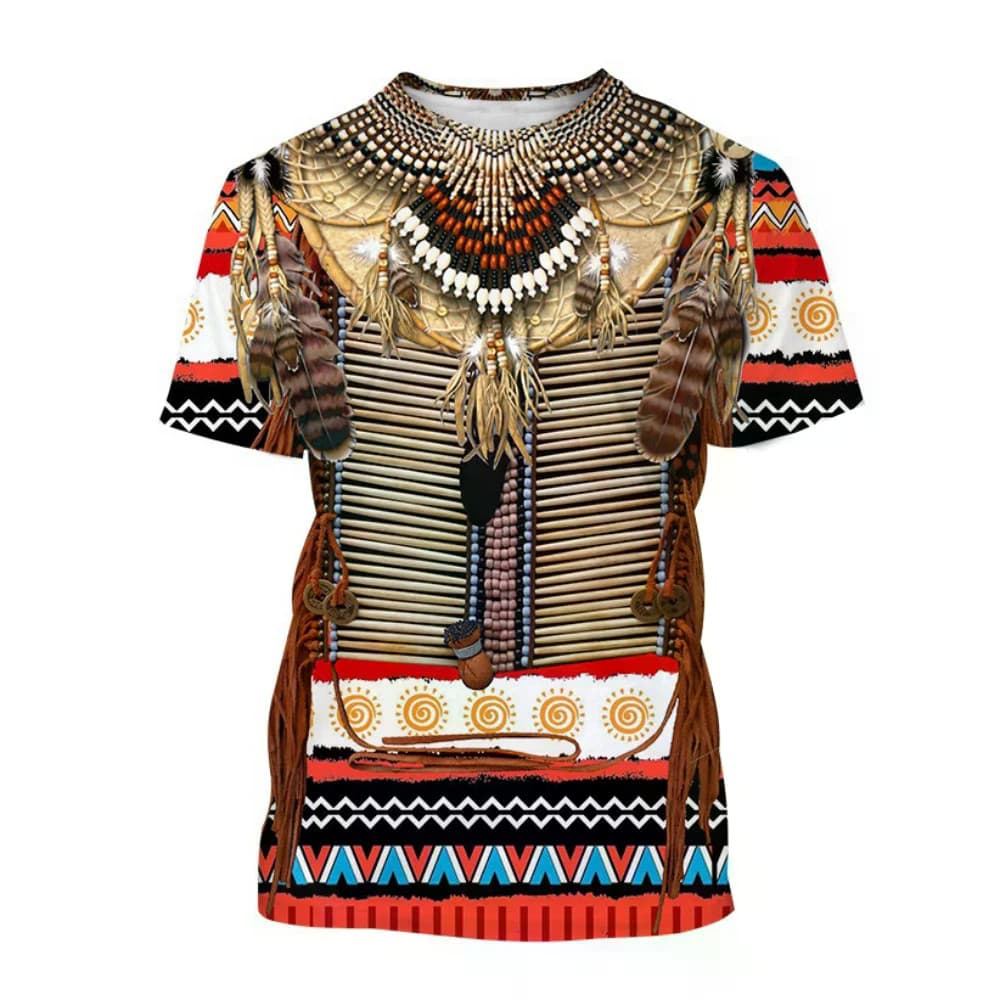 Camisetas Indianas Estilo Étnico Impressão 3D Streetwear Homens Mulheres Moda Casual Oversized Manga Curta Camiseta Cria