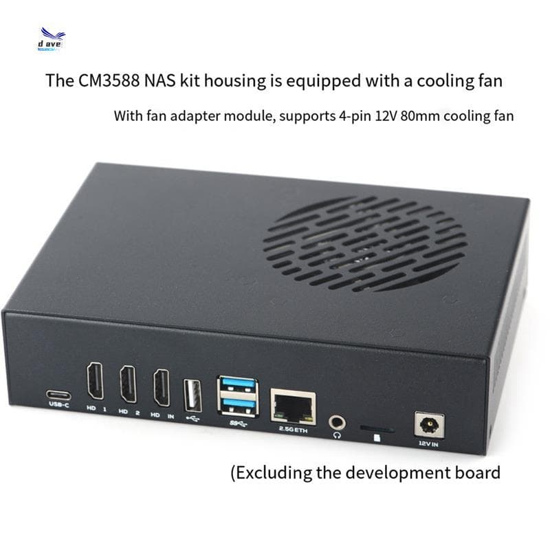 CM3588 NAS Kit Metal Caixa De Alumínio Para Power RK3588 CPU Placa Coolling Ventilador RTC Bateria Dissipador De Calor 4