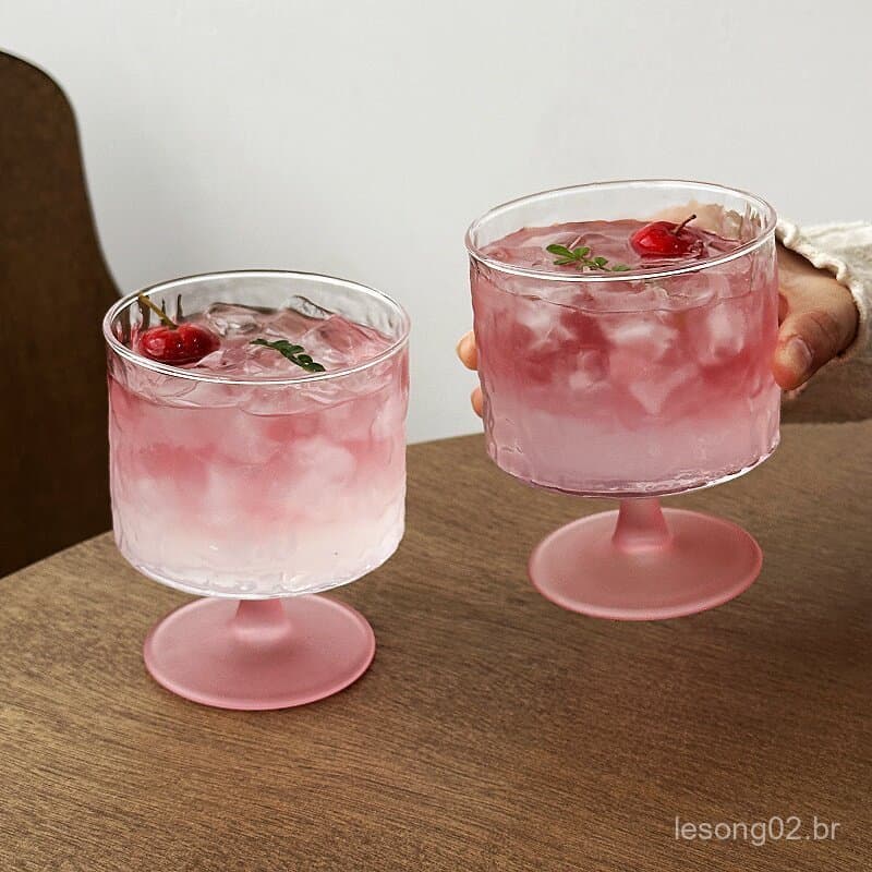Design sentir fosco rosa casca padrão taça ins copo de café de vidro copo de suco bolha copo de água bebida VDOM