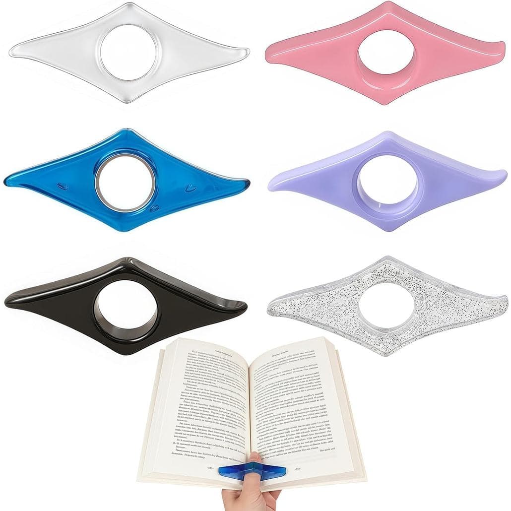 Conjunto de 6 Suportes de Página para Leitura, Acessórios de Leitura, Suporte de Página para Leitura com o Polegar e Cli
