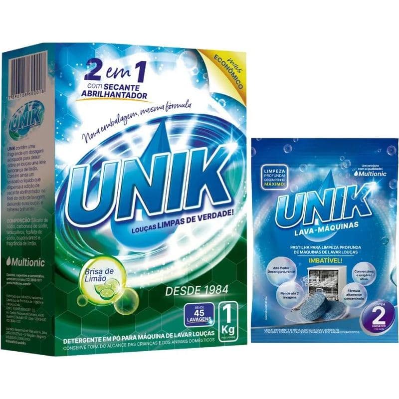Pastilha Lava-Máquinas Unik Envelope 20g detergente sabao louca loucas secante