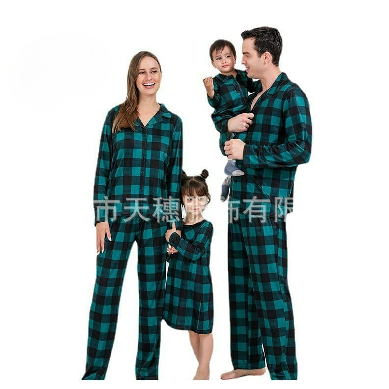 Família Wear Cross-Border impresso terno bebê masculino família europeu americano natal pai-filho pijamas
