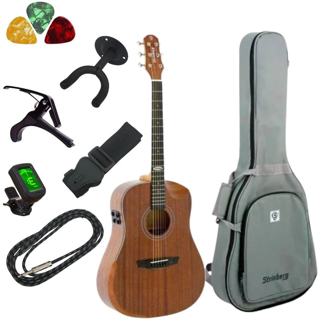 Violao Eletrico Strinberg Sd301hcr Galaxy + Kit Web