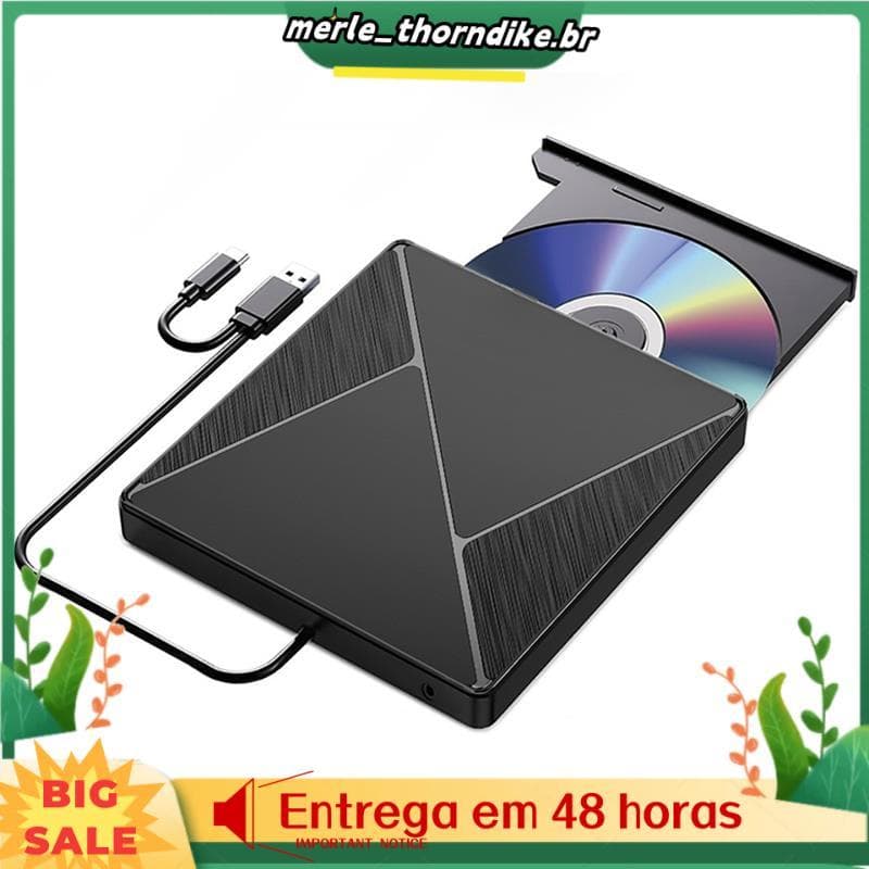 Unidade De DVD Externa USB3.0 CD-ROM Queimador Portátil Interface Dupla Tipo-C USB Para Computador
