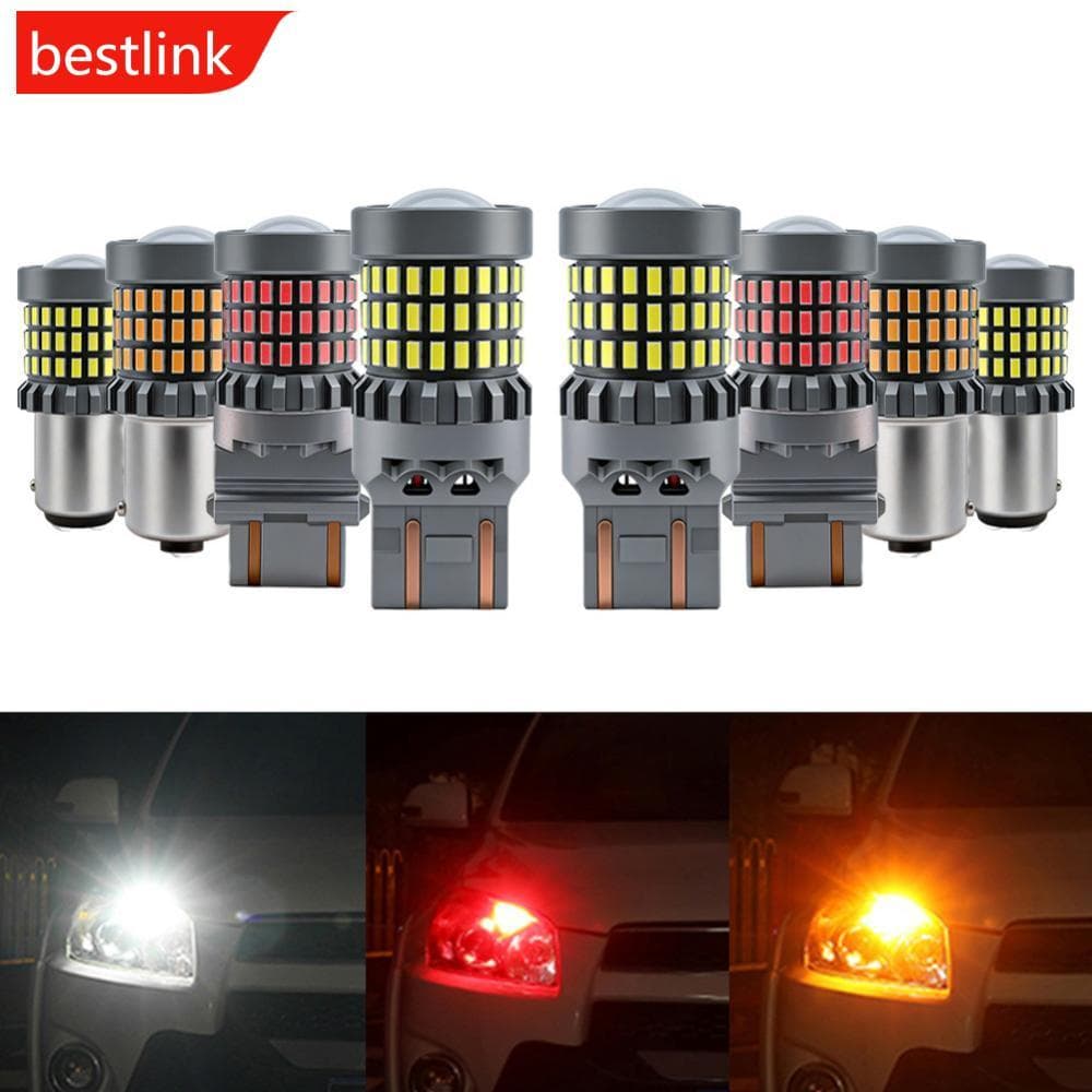BESTLINK 1156/1157/3157/7443 Carro LED Farol Lâmpadas Luzes De Sinal De Freio Lâmpada De Volta Reversa Luz De Corrida Br