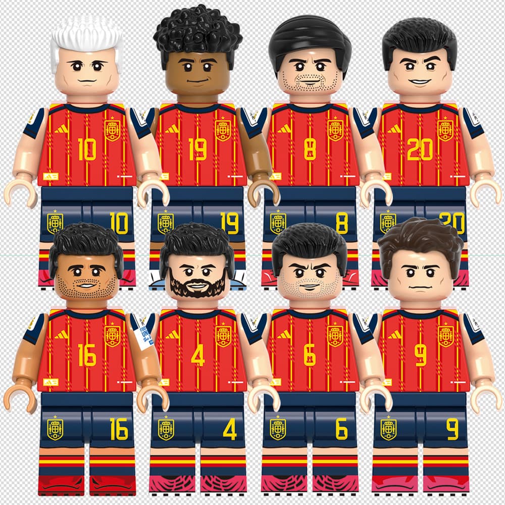Equipe De Futebol FIFA Espanha Yamal Merino Rodri Olmo Pedri Gavi Figuras De Blocos De Construção Brinquedos Para Coleta