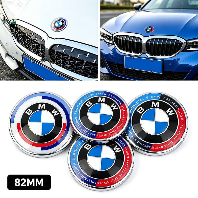 82MM 50o Aniversário Do Capô Dianteiro Carro Emblema Traseiro Para BMW E60 E39 E46 E90 F10 F11 F20 F30 F34 F01 G20 G31 G