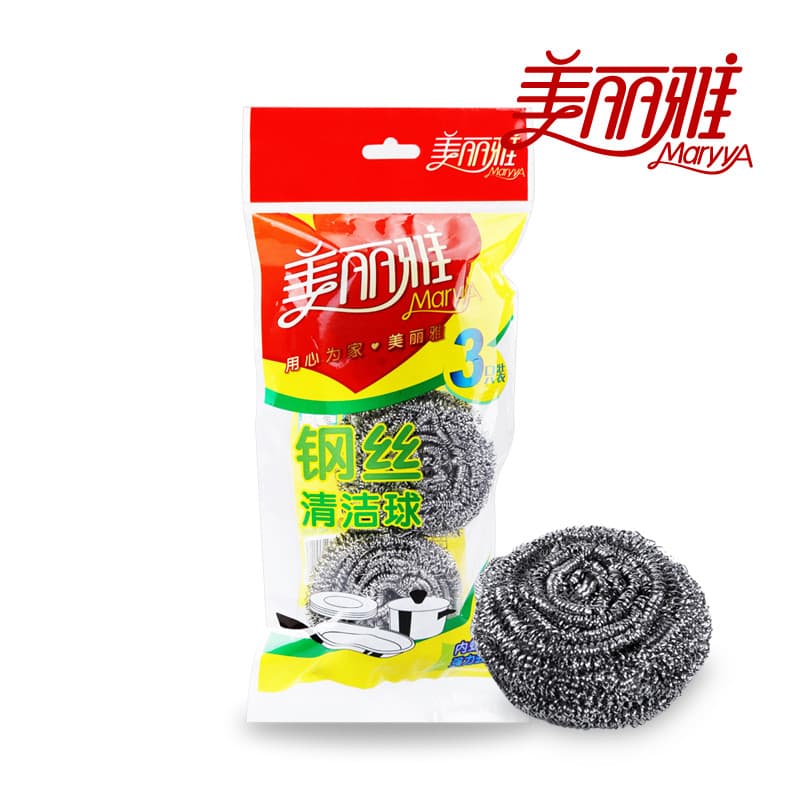 Meriya Bola de Aço 3pcs Bola de Fio de Aço Inoxidável Bola de Limpeza de Cozinha de Aço de Cozinha