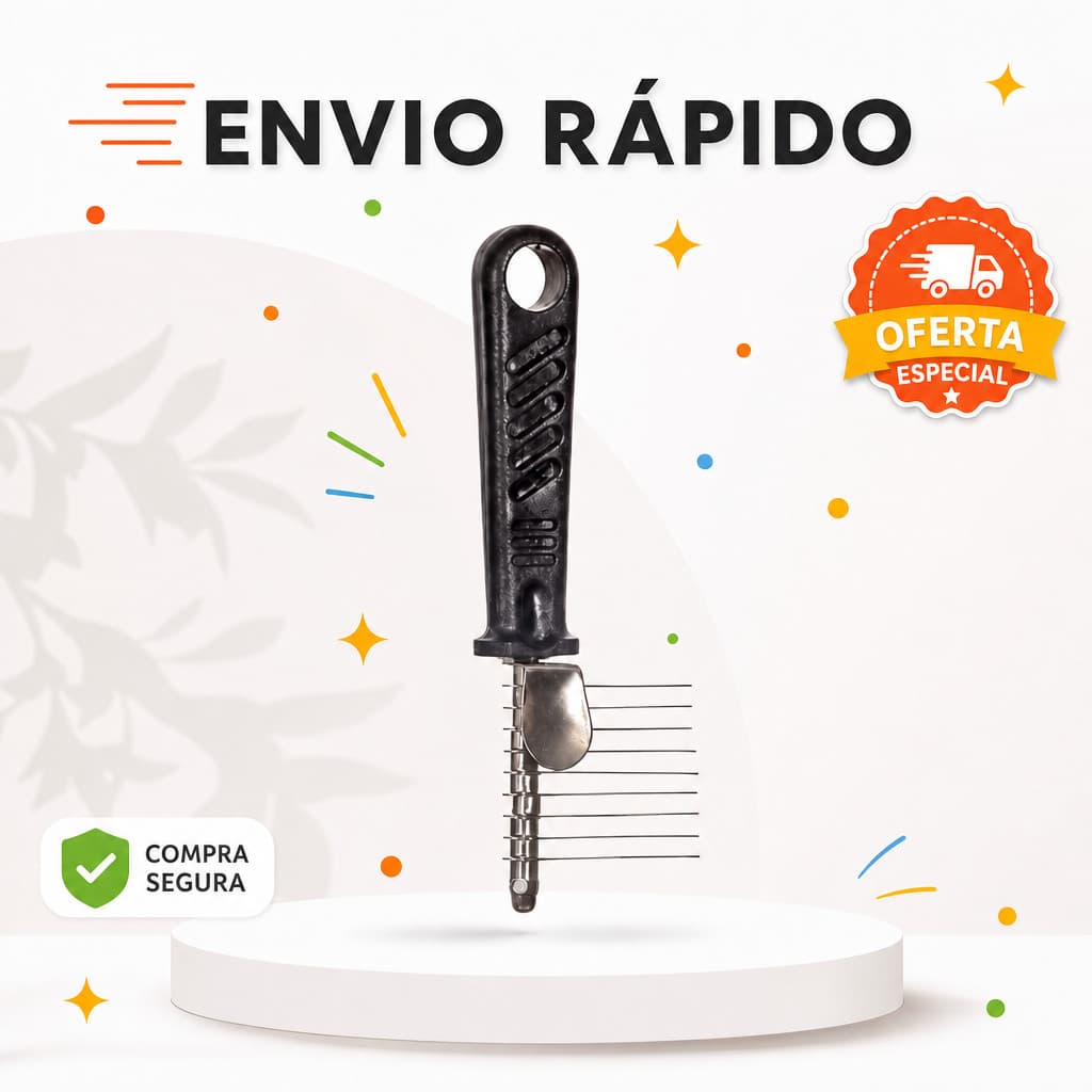 Rasqueadeira Pet Profissional – Pente Desembaraçador para Cães e Gatos, Pelagem Saudável