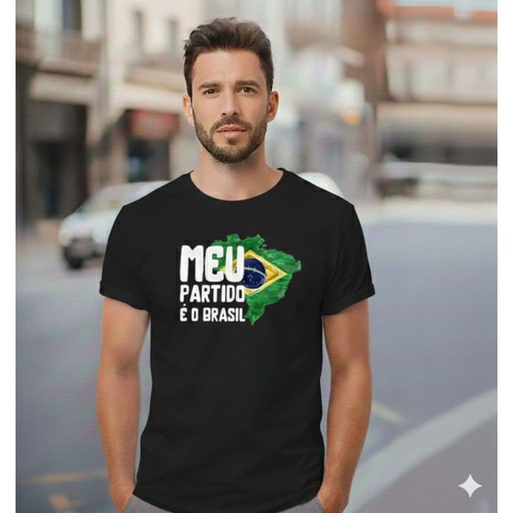 Camiseta Masculina Eleições Estilo Patriótico – Meu Partido é o Brasil | Confortável e Moderna