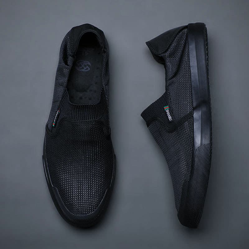 Sapatos masculinos 2026 verão novo estilo malha fina Casual sapatos de malha de sola macia respirável oco deslizamento e