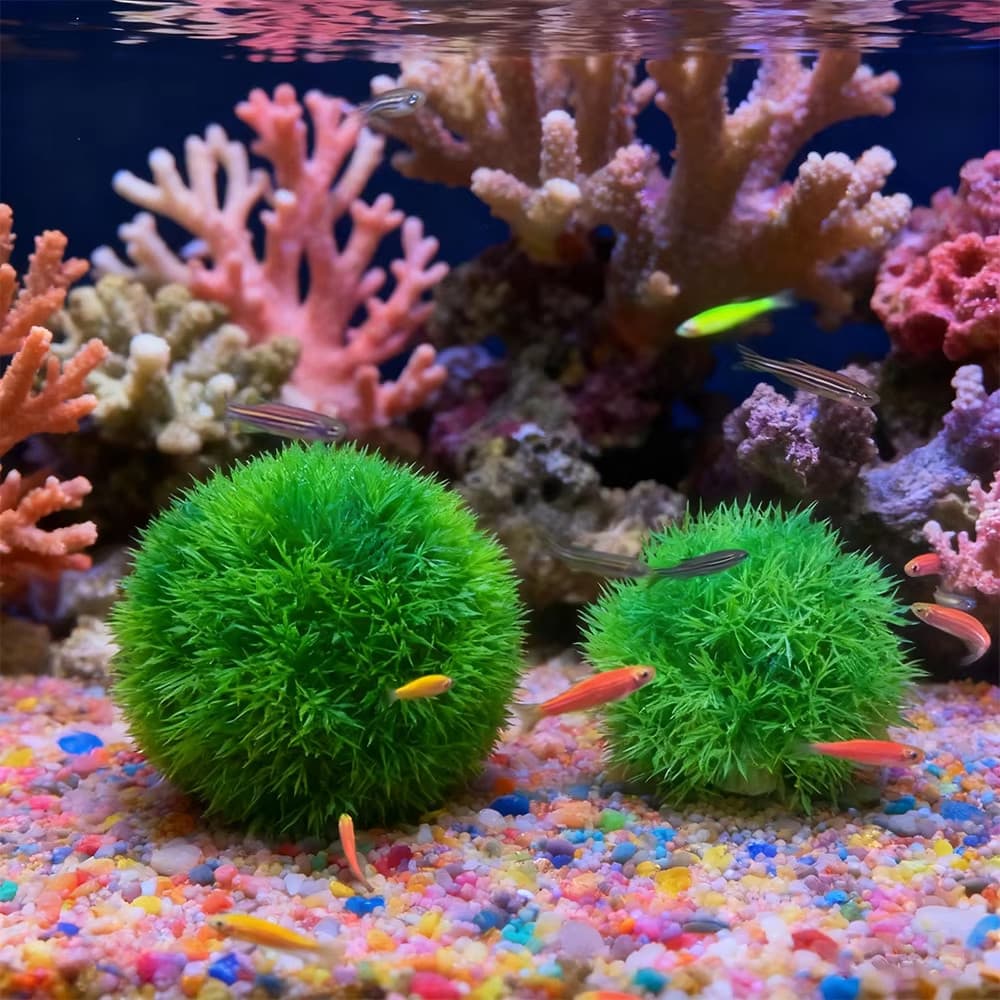 Decoração Do Tanque De Peixes Aquário Decorativo Artificial Grama Bola Durável Planta De Água Falsa Para