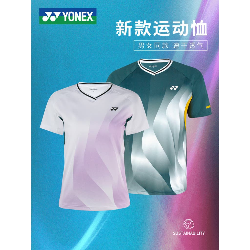 Oficial genuíno YONEX Badminton Jersey manga curta masculina1101926Camiseta esportiva respirável de secagem rápida femin