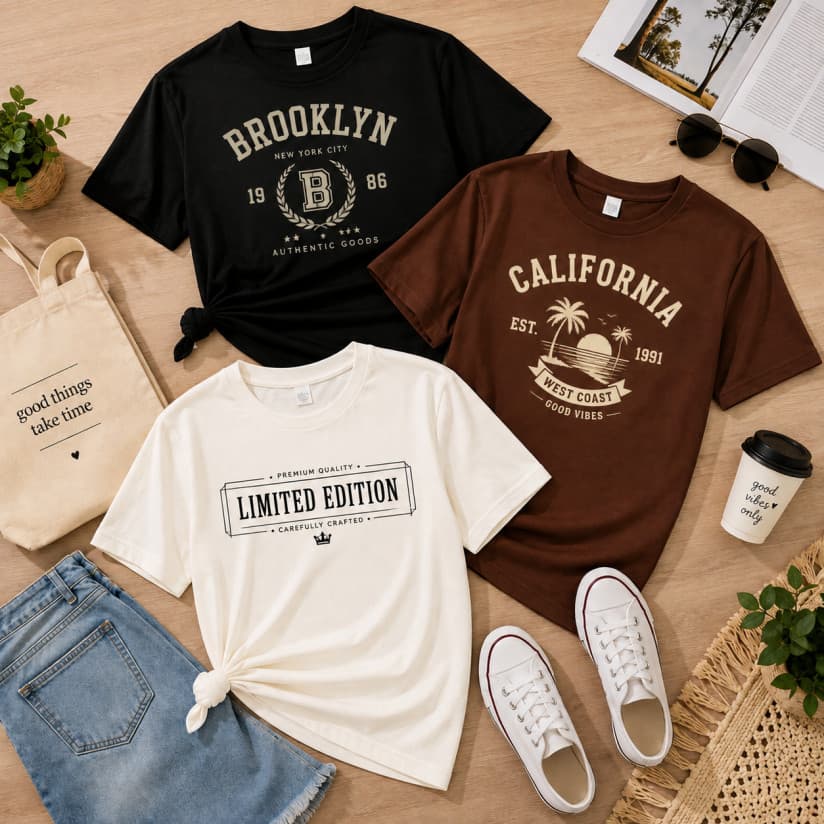Kit 3 Camisetas Streetwear New York Brooklyn California Moda Urbana Americana