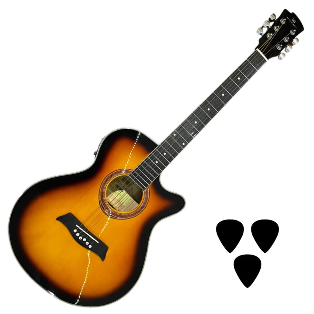 Violão Aço Elétrico Michael Mini Jumbo VMA320 SB + Palhetas