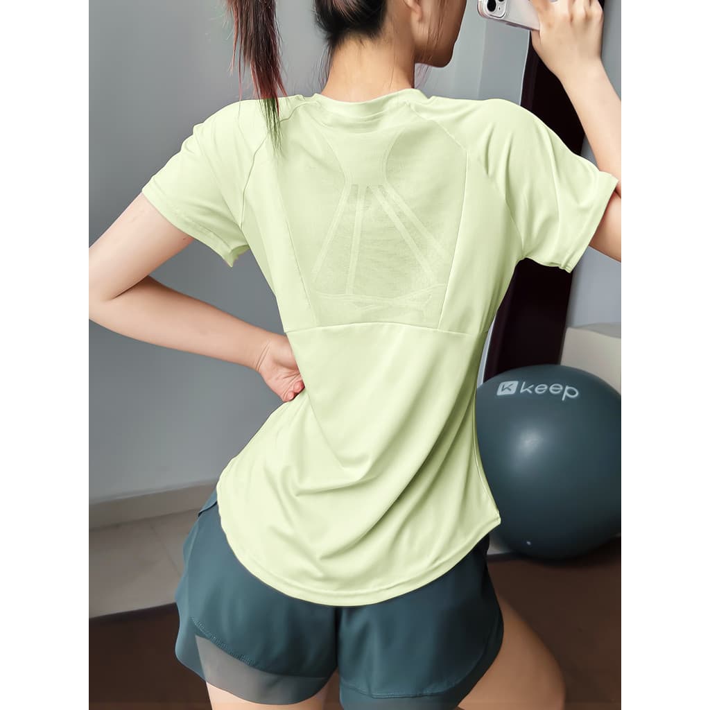 Yoga Wear terno feminino verão versão solta bela volta de manga curta camiseta de secagem rápida Shorts esportivos de du