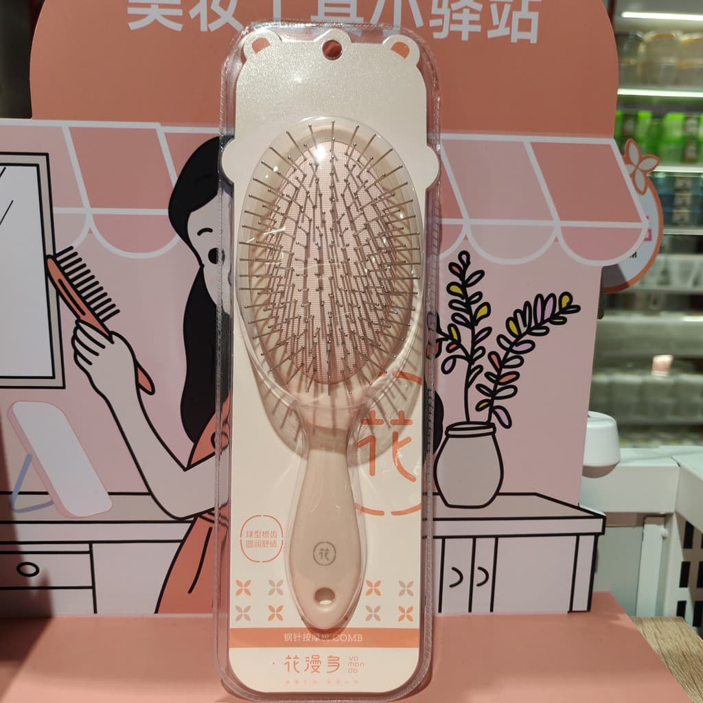 Pente de massagem com agulha de aço Huamanduo para mulheres pente de massagem estilo fofo