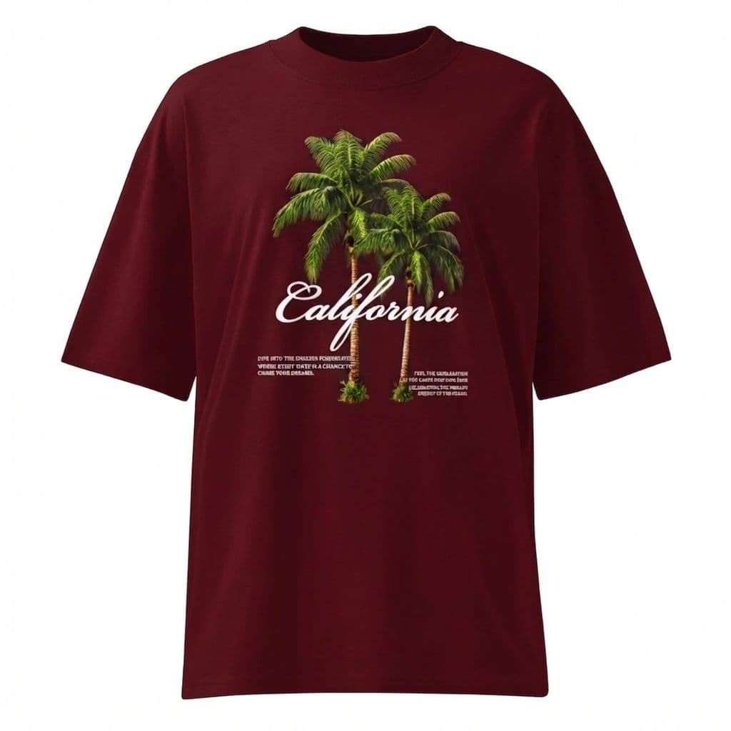 Camiseta Masculina Oversized Califórnia Streetwear Algodão Premium Fio 30.1