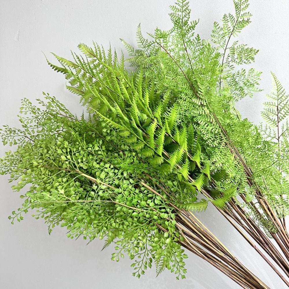 Ramos Artificiais Da Planta Samambaia , Grama Artificial Realista Feita À Mão Vegetação , Plantas Falsas Do Toque Real