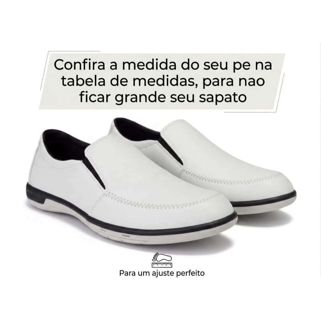 Slip On Iate Masculino Couro Branco Ecológico Sapato Casual