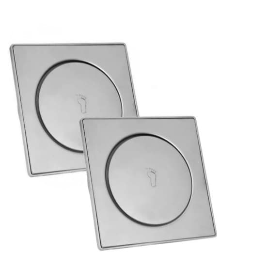 1/2 Ralo Inteligente 10x10/15x15Cm Click Inox Banheiro Lavabo Veda Cheiro Para Cozinha E Banheiro