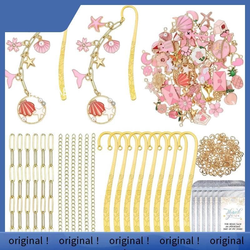 164 Peças Kit De Fabricação De Marcadores DIY , Espaços Em Branco Variados , Amuletos De Esmalte , Correntes De Ligação