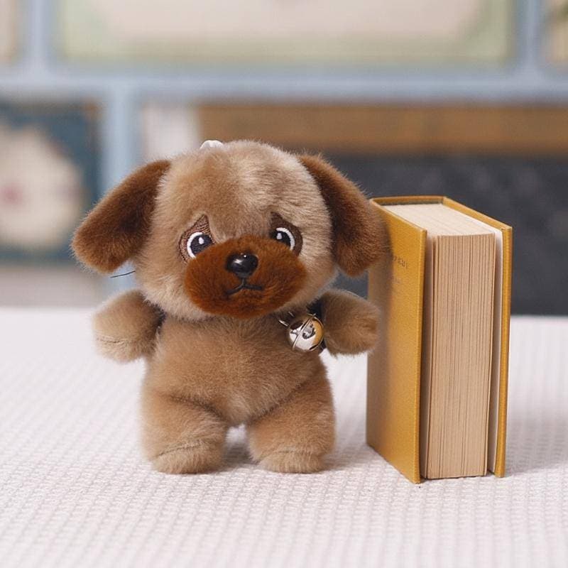 Chaveiro De Pelúcia Macio E Fofo Com Sino Doce Adorável Design De Cachorro De Desenho Animado 1 Peça Para Crianças Bolsa