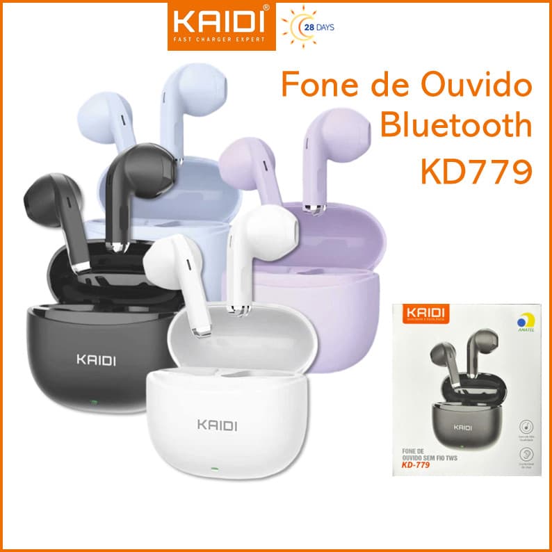 Fone de Ouvido Bluetooth Sem Fio TWS Kaidi KD-779N
