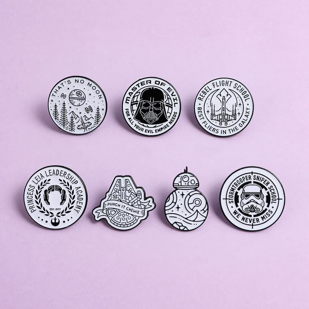 [7pçs] Broches de Liga Star Wars - Decora Roupas e Mochilas