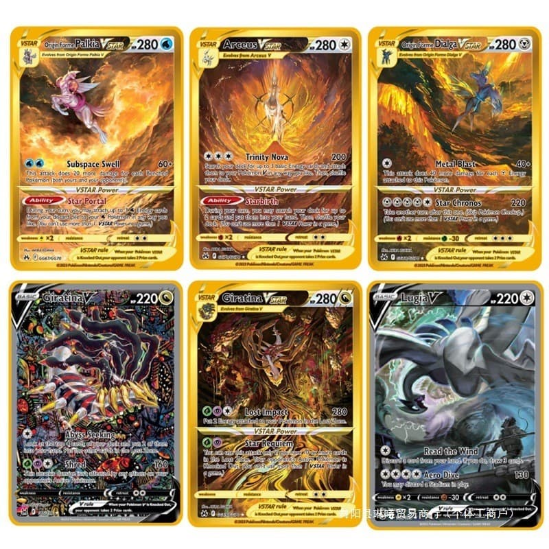 Cartão de Metal Pokémon Arceus Dialga Paluric VSTAR Scarlet & Violet ex Cartão Personalizado 8.17 NJ8X