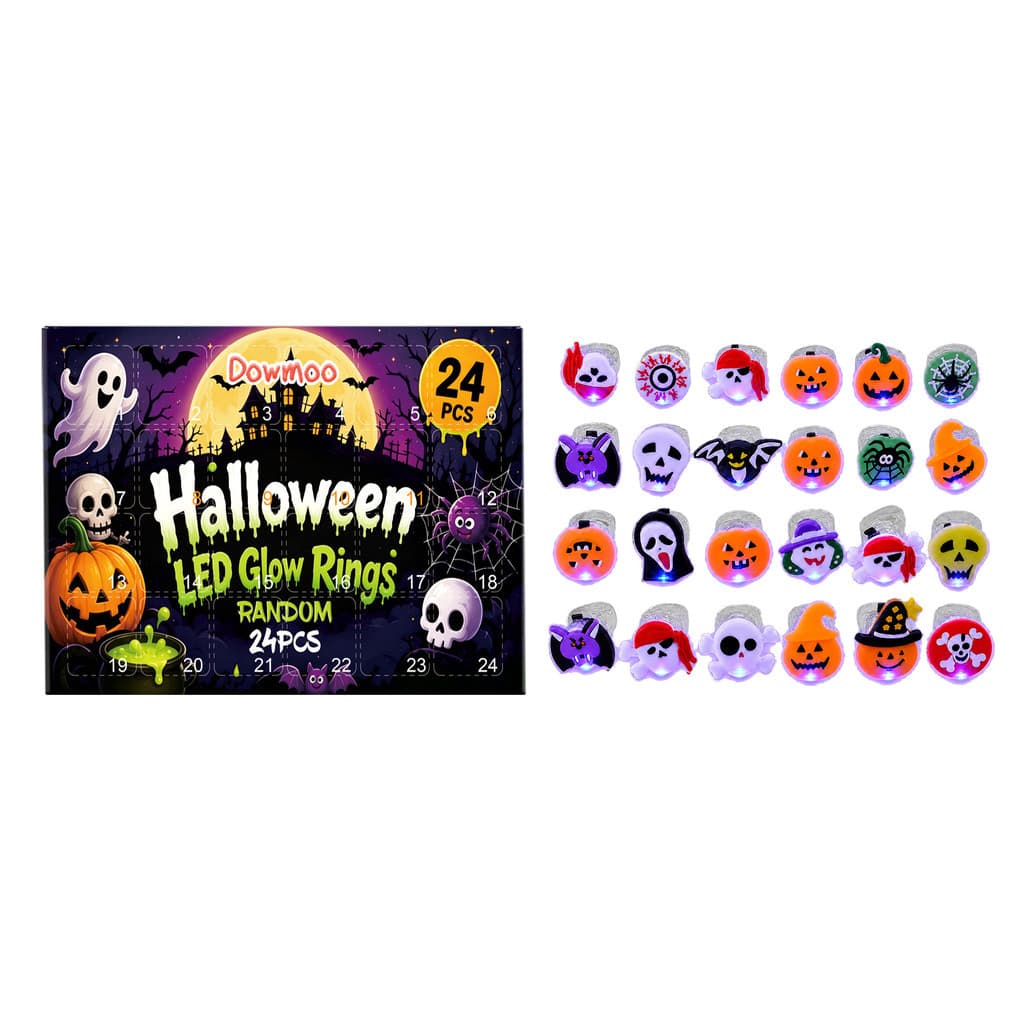 LED halloween anel luminoso tema de halloween caixa misteriosa conjunto Design luminoso festa presente caixa misteriosa