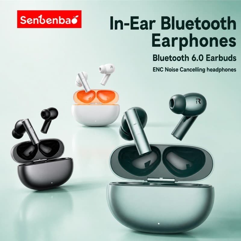 Fones De Ouvido Senbenbao N70 Sem Fio De Baixa Latência BT6.0 Com Cancelamento De Ruído De Chamada ENC Design Galvanizad