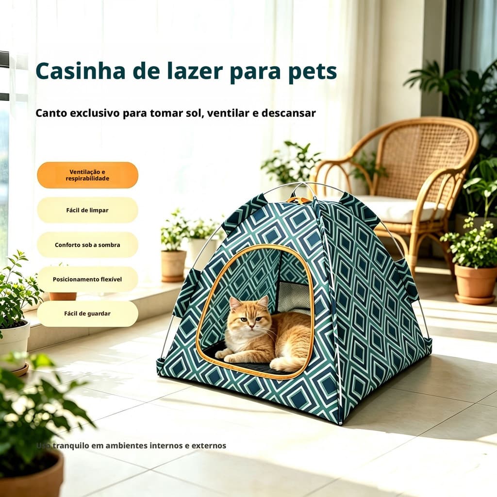Tenda para animais de estimação para todas as estações, casinha respirável para gatos, canil portátil para cães pequenos