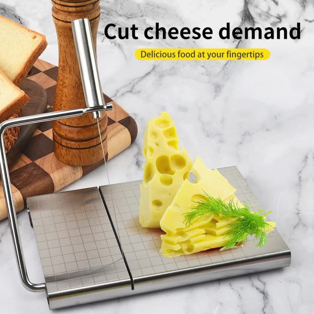 Fatiador Cortador de Queijo Frios Manual a Fio de Aço Inox Multifuncional Fatiador de presunto, queijo e pão