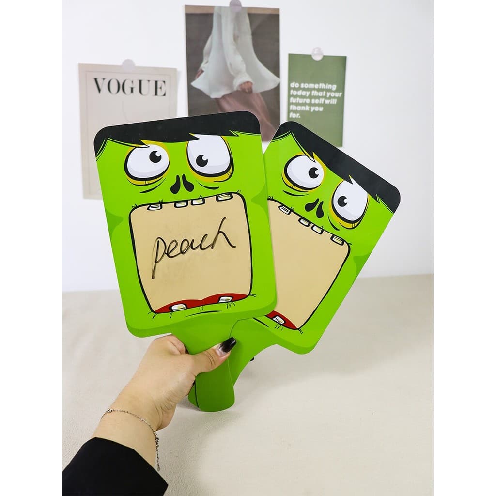 Quadro de resposta portátil pequeno quadro branco placa de escrita das crianças apagável cartão de mão inglês sala de au