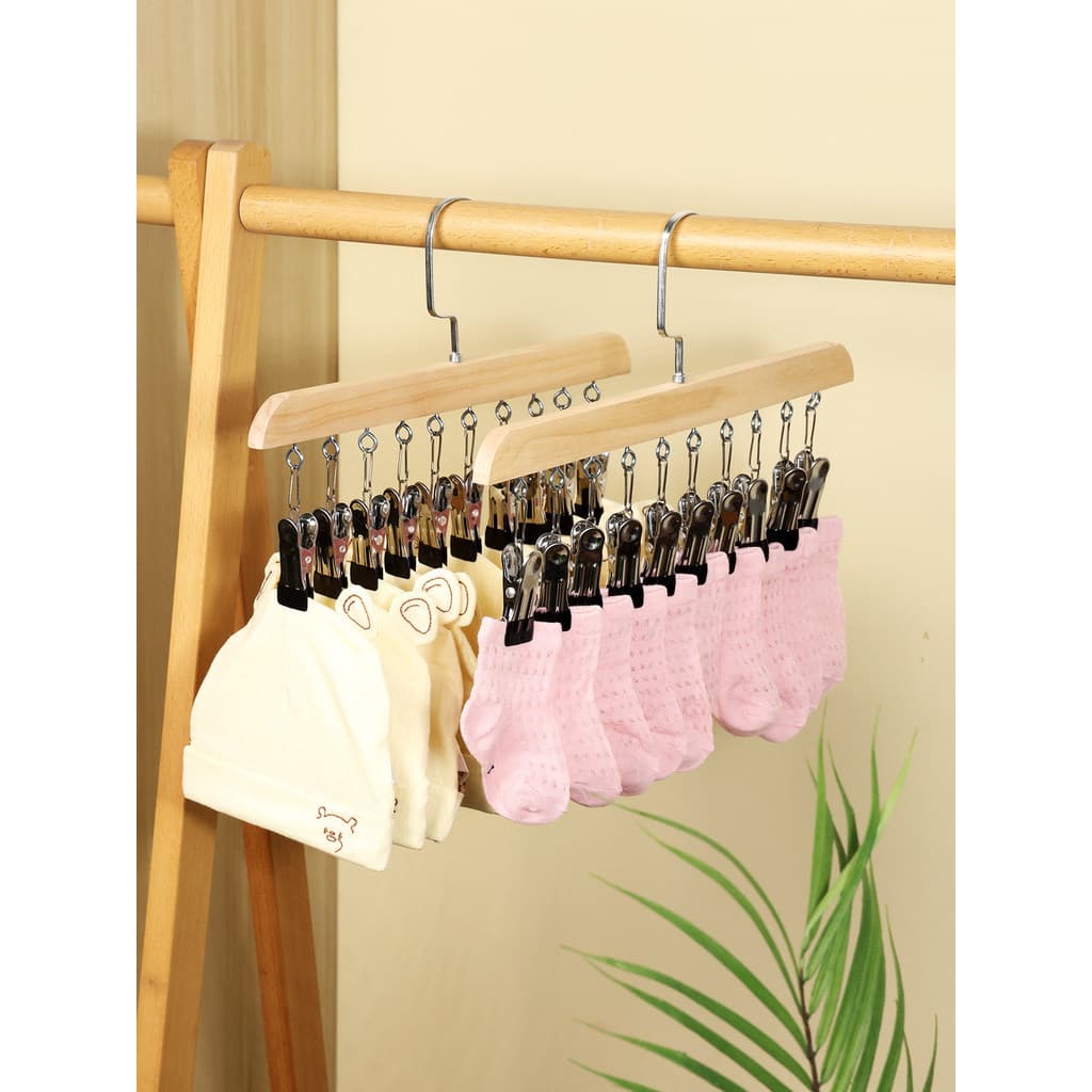 Pendurado meias ferramenta útil bebê recém-nascido Multi-clipe Rack de secagem pequena peça roupas de aço inoxidável com