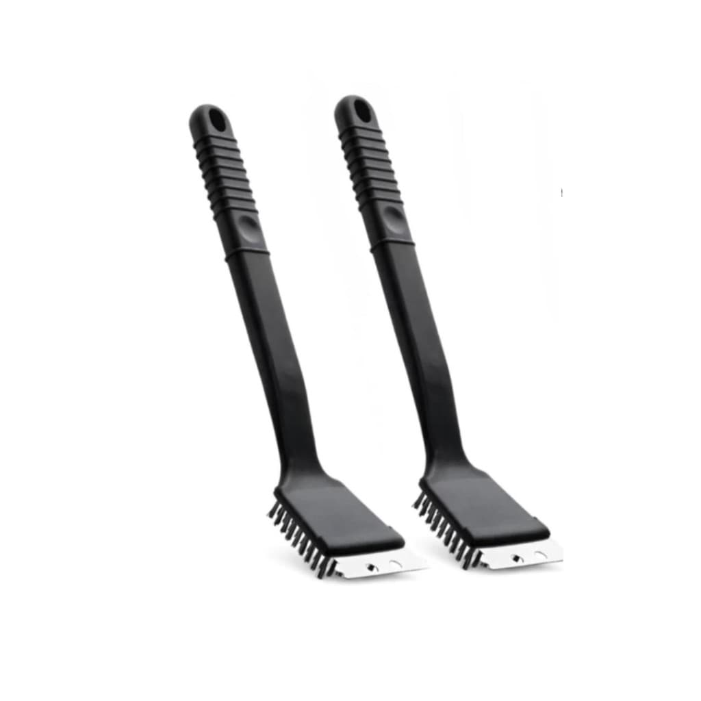 Limpa Grelha e Airfryer Aço Inox Escova  Limpa Grelha com Raspador Inox para Churrasqueira