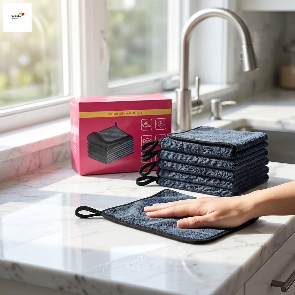 5 Pçs Panos De Limpeza De Microfibra Dupla Face Removedor De Óleo Absorvente Pano Reutilizável De Secagem Rápida Para Vi