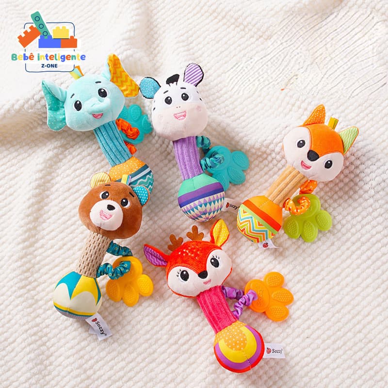 Bebê Brinquedos Sinos Manobrados Brinquedos Calmantes Animais Bonitos Que Podem Mastigar Goma