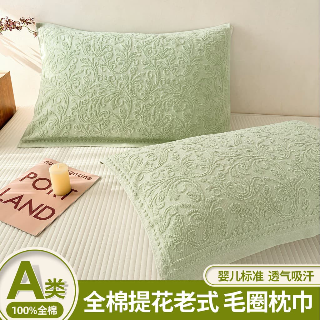 Capa de almofada à moda antiga de algodão Shanghai Um par de algodão puro Terry engrossado em todos os casais capa de al
