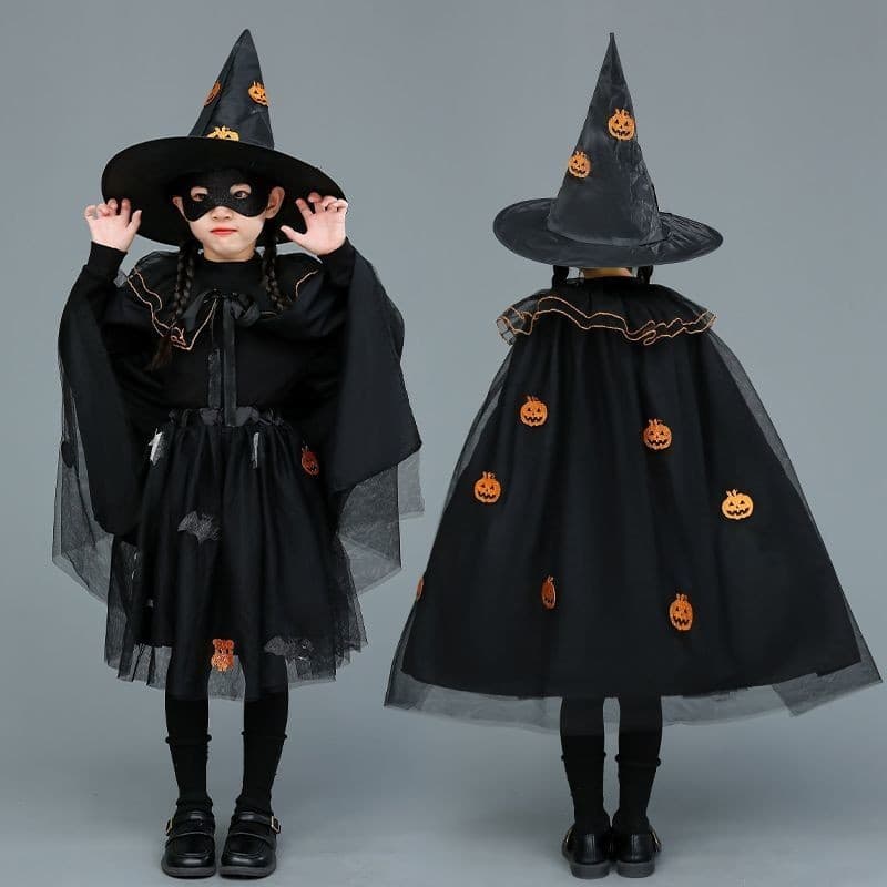 Halloween crianças traje abóbora traje manto Campus piscando dos desenhos animados cosplay bruxa conjunto 8.18