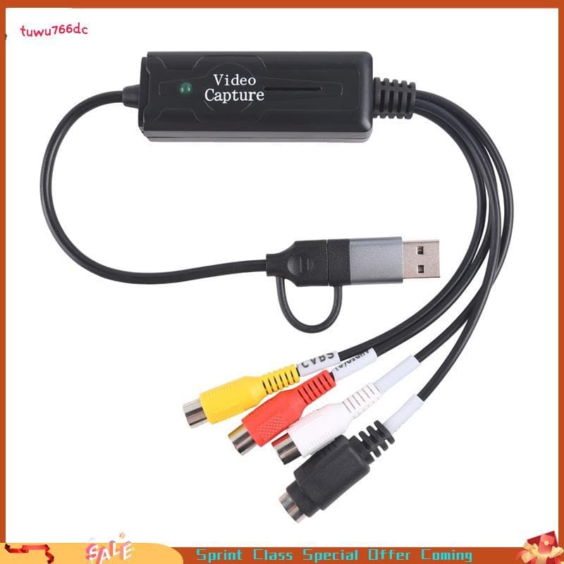 [Entrega Rápida BR] Adaptador De Placa De Captura De Vídeo USB 2.0 Tipo C AV S Composto Para Câmera OBS PC