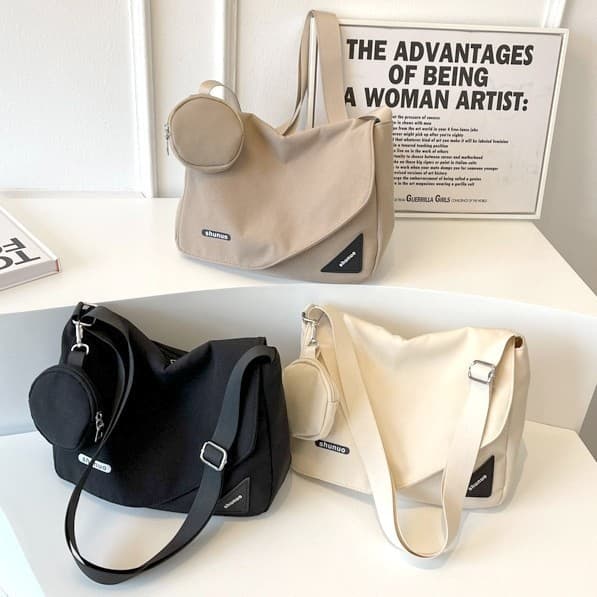 MODIVA Bolsa Canvas Grande Capacidade Estilo Coreano – Bolsa Escolar Universitária Casual Feminina,