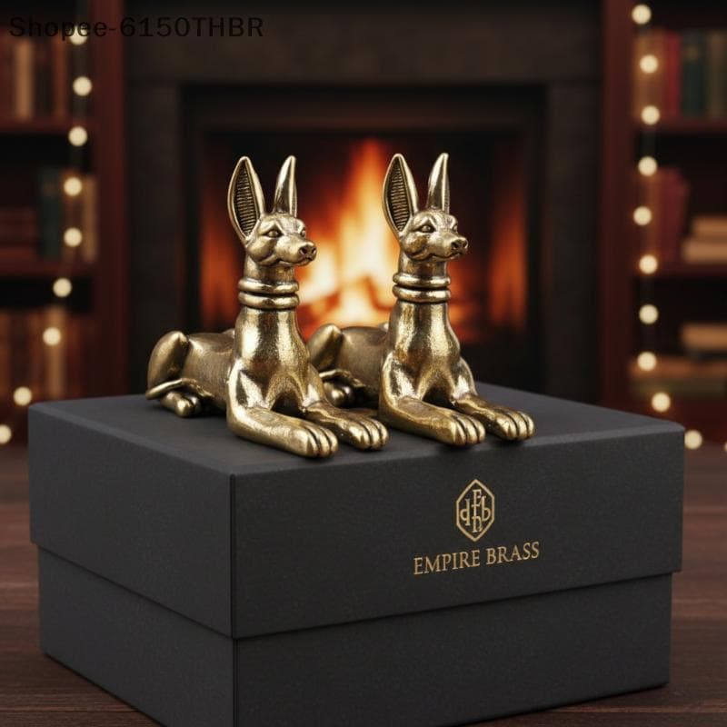 [VJ] Estatueta De Latão Do Faraó Egípcio , Feita À Mão , Retrô , Cobre , Estátua De Cachorro Para Decoração De Mesa De C