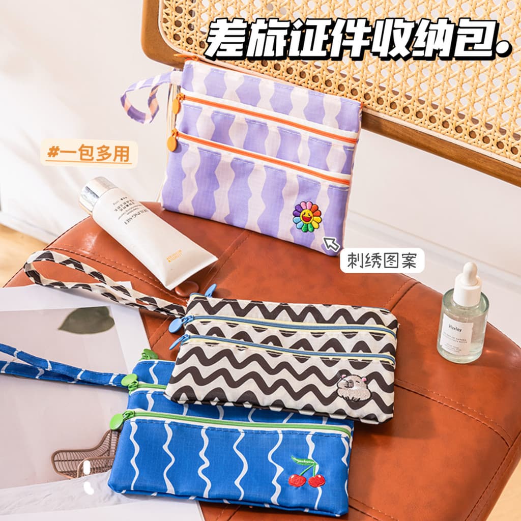 Bolsa portátil multifuncional para documentos de identificação de viagem no exterior, bolsa protetora para armazenamento