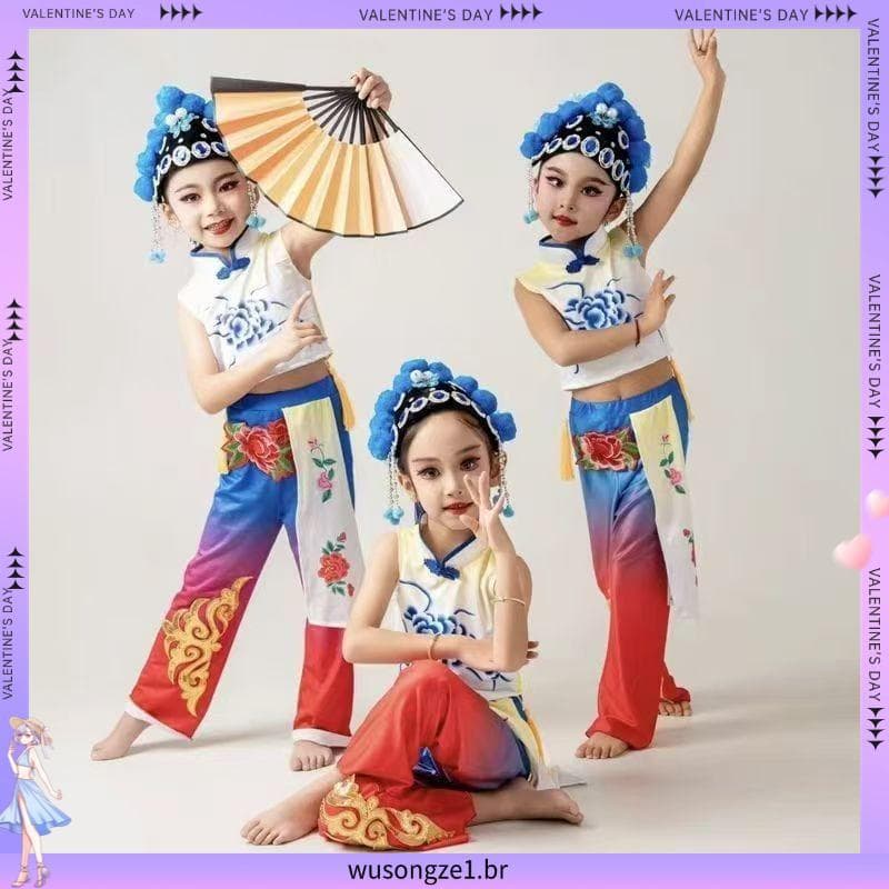 Dia das crianças traje das crianças rosa Morodan dança traje linda flor Dan desempenho traje dança clássica pêra flor Od