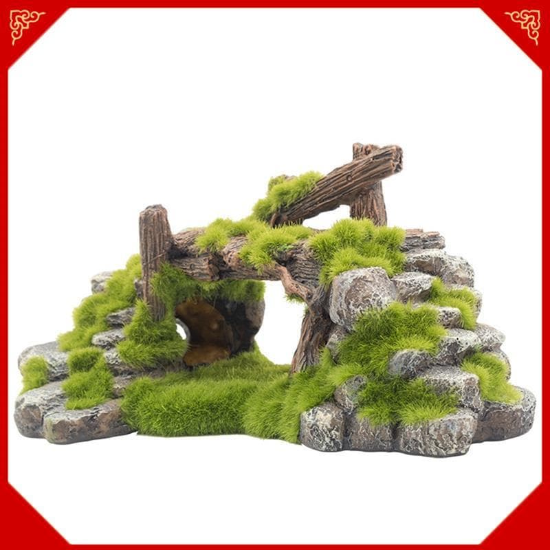 Musgo Rockery Forma Ornamentos Do Tanque De Peixes Decoração Paisagismo Resina Aquário Casa Artesanato Fácil Instalação