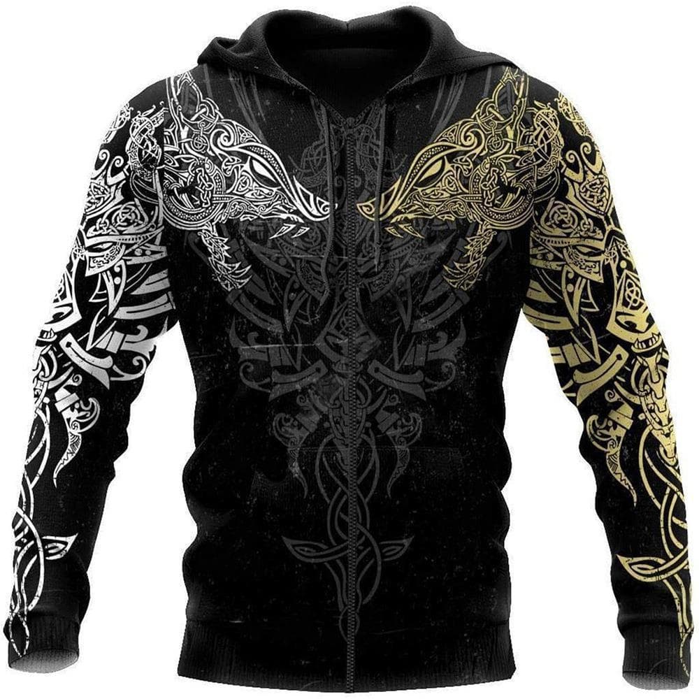 Moletom esportivo masculino com zíper, manga longa, estampado, com capuz, estilo casual 3D.