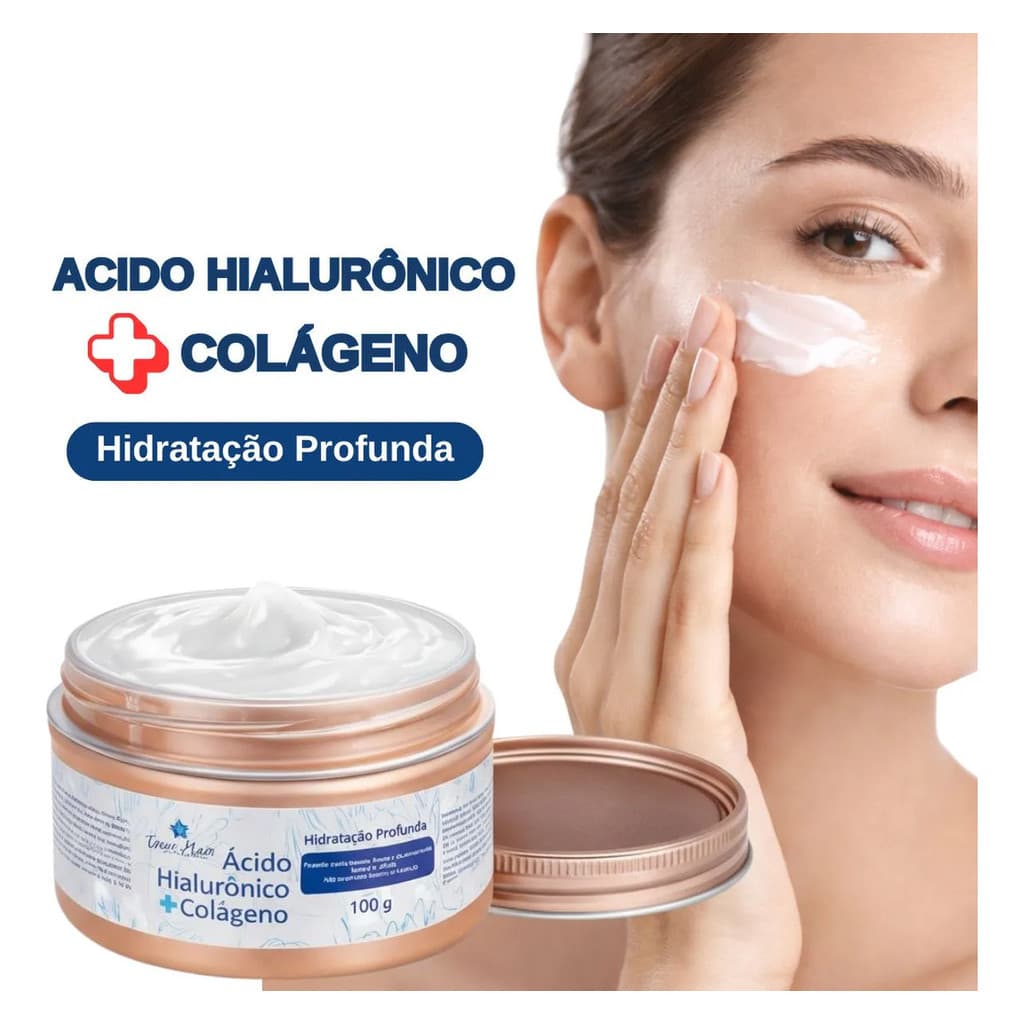 Creme Ácido Hialurônico + Colágeno Hidratante Facial 100g