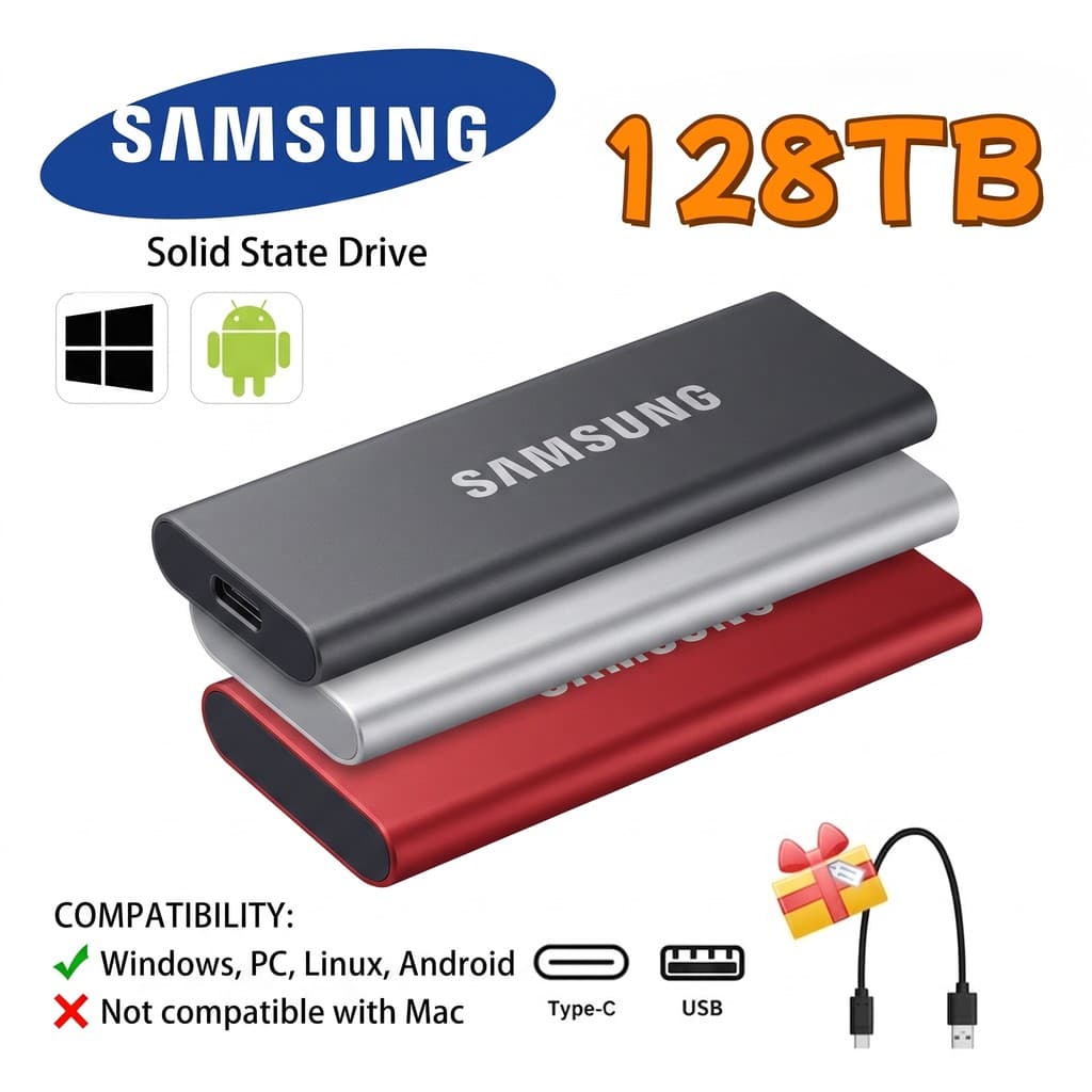 Disco Rígido Externo 128TB 60TB 30TB 16TB Portátil SSD 8TB 4TB USB 3.0 Tipo-C Interface HD De Alta Qualidade